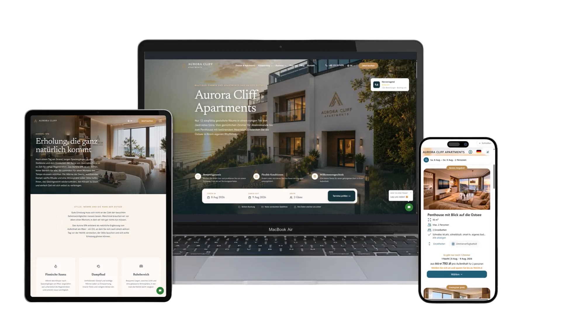 Individuelle Website AURORA CLIFF APARTMENTS